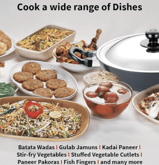 Hawkins Futura Nonstick Kadhai 2.5 L, 26 cm, 3.25 mm with SS lid (Black) - Image 2
